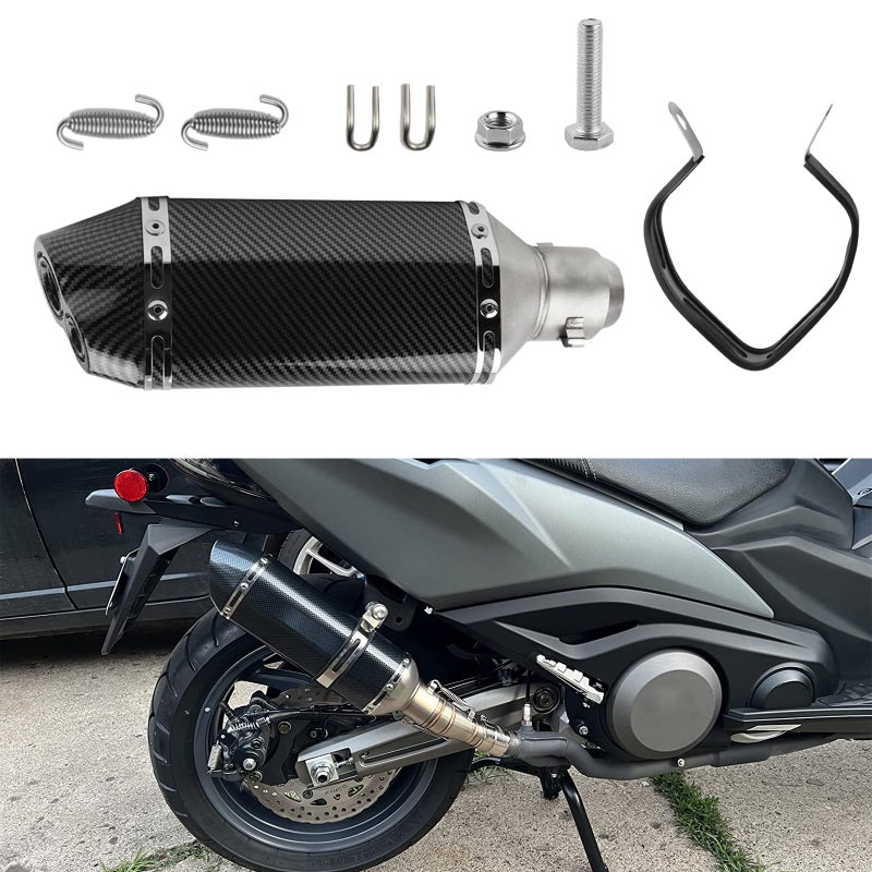 FLYPIG 1.54-2" dual outlet Inlet Slip On Exhaust Muffler Pipe with 39-51mm Diameter Exhaust for Dirt Bike Street/Sport Motorcycles and Scooters ATV - Image 5
